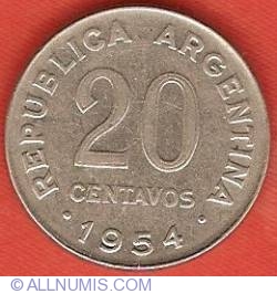 Image #1 of 20 Centavos 1954