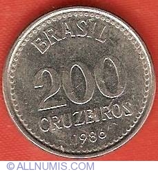 Image #2 of 200 Cruzeiros 1986