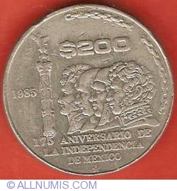Image #2 of 200 Pesos 1985 -175th Anniversary of Independence