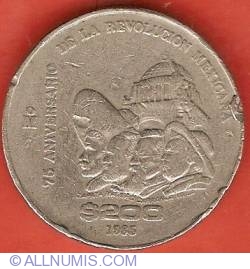 Image #2 of 200 Pesos 1985 - 75th Anniversary of the Mexican Revolution