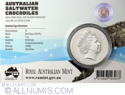 1 Dollar 2014 - Australian Saltwater Crocodiles Graham
