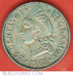 Image #2 of 25 Centavos 1963 - Centrenary of Restauration of the Republic