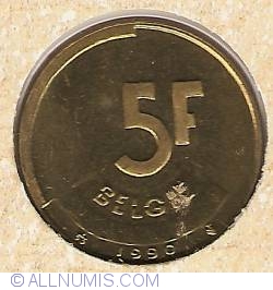 Image #2 of 5 Francs 1990 (belgië)