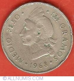 Image #2 of 1/2 Peso 1968