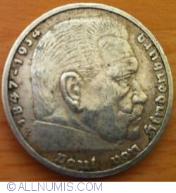 Image #2 of 5 Reichsmark 1936 E - Paul von Hindenburg