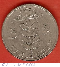Image #1 of 5 Francs 1965 (Belgique)