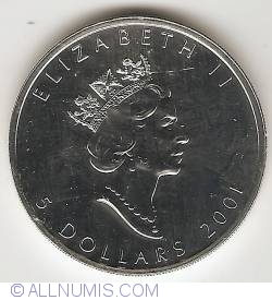 Image #1 of 5 Dolari 2001 - Frunza de artar