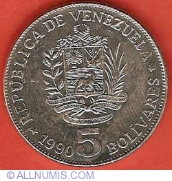5 Bolivares 1990