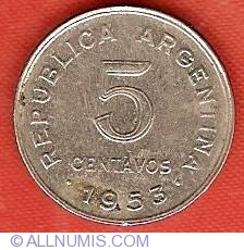 Image #1 of 5 Centavos 1953