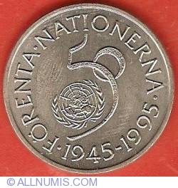 5 Kronor 1995 - Aniversarea a 50 de ani de la infiintarea Natiunilor Unite