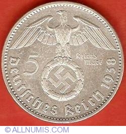 5 Reichsmark 1938 A - Paul von Hindenburg