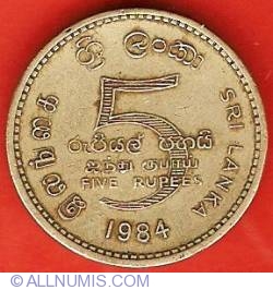 Etat SRI LANKA 5 roupies 1984 