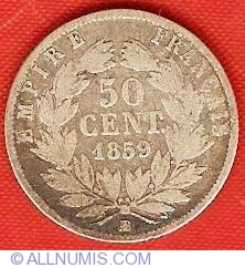 Image #2 of 50 Centimes 1859 BB