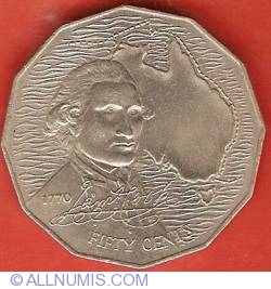 Image #1 of 50 Cents 1970 - 200th Anniversary - Cook's Australian Voyage