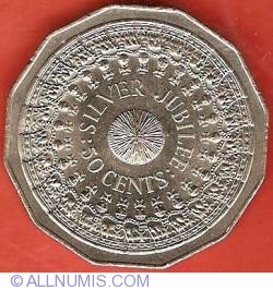 50 Centi 1977 - Jubielul de argint al Reginei
