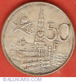 Image #2 of 50 Francs 1958 - World Expo (Dutch)