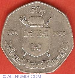 Image #1 of 50 Pence 1988 - Dublin Millennium