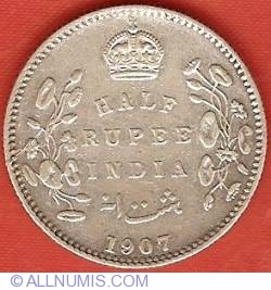 Image #2 of 1/2 Rupee 1907 (c)