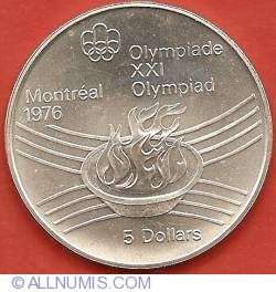 Image #2 of 5 Dollars 1976  - Montreal Olympics - Olympic flame