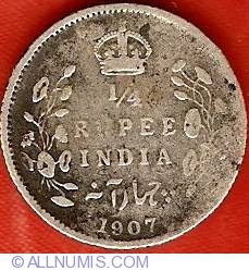 Image #2 of 1/4 Rupee 1907