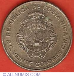 Image #1 of 20 Colones 1975 - 25 de ani de la infiintarea Bancii Centrale Costa Rica
