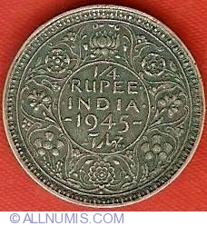 Image #2 of 1/4 Rupee 1945