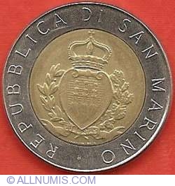 Image #1 of 500 Lire 1987 R - 15th Anniversary - Resumption of Coinage