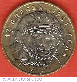 10 Ruble 2001 - Aniversarea de 40 ani a zborului in spatiu a lui Yuri Gagarin