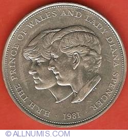 25 New Pence 1981 - Celebrarea nuntii dintre Printul de Wales si Lady Diana Spencer