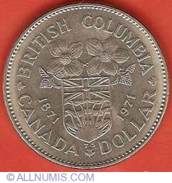 1 Dollar 1971 - 100th anniversary since British Columbia joined to Confederation