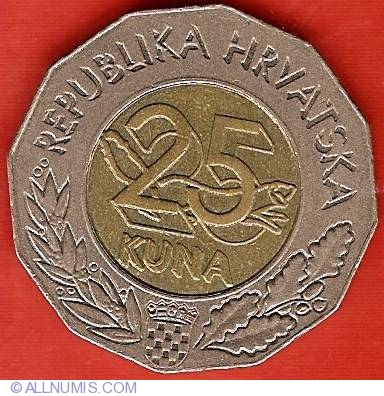 CROATIA Hrvatska  25 kuna 2000  Baby Fetus coin  RARE !-!!!