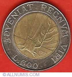 Image #2 of 500 Lire 1993 R