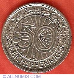 Image #1 of 50 Reichspfennig 1929 D