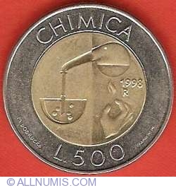 Image #2 of 500 Lire 1998 R - Chimie