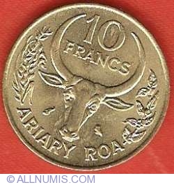 10 Franci (2 Ariary) 1989