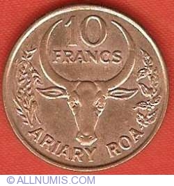 10 Franci (2 Ariary) 1991