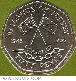 Image #2 of 50 Pence 1985 - 40th anniversary of Liberation from the German occupation