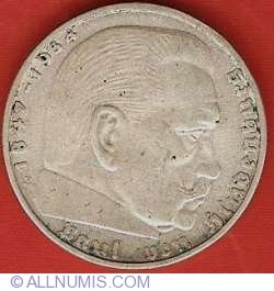 Image #2 of 2 Reichsmark 1938 E - Paul von Hindenburg