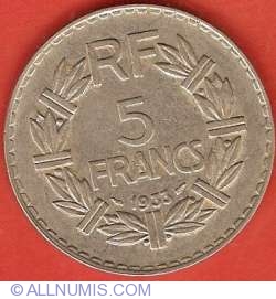 Image #2 of 5 Francs 1933