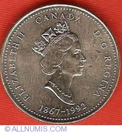 Image #1 of 25 Cents 1992 - 125th Anniversary of Confederation - Yukon