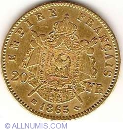 Image #2 of 20 Francs 1865