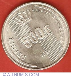 Image #2 of 500 Francs 1991 (België) - 40th Year of Reign