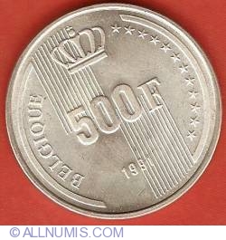 Image #2 of 500 Francs 1991 (Belgique) - 40th Year of Reign