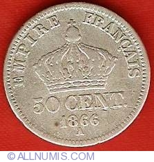 Image #2 of 50 Centime 1866