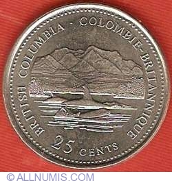 Image #2 of 25 Cents 1992 - 125th Anniversary of Confederation - British Columbia