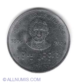 2 Rupees 2009 - Louis Braille