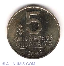 Image #1 of 5 Pesos Uruguayos 2008
