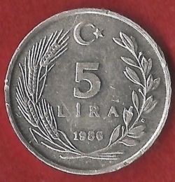 5 Lira 1986