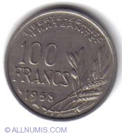 Image #2 of 100 Francs 1958