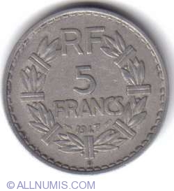 Image #2 of 5 Francs 1947 B